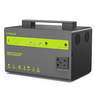 CTECHI Camping Lithium Battery Pack Rechargeable Emergency Power Bank Solar Power Generator 300W Portable Drinking Power Station